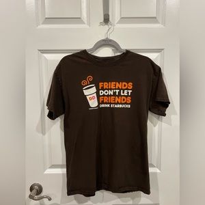 Vintage Dunkin’ Donuts T-shirt Friends Don’t Let Friends Drink Starbucks Medium